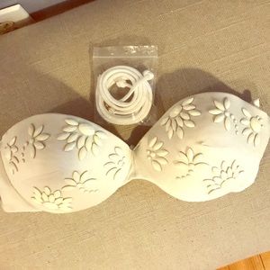 Gorgeous white beaded strapless top